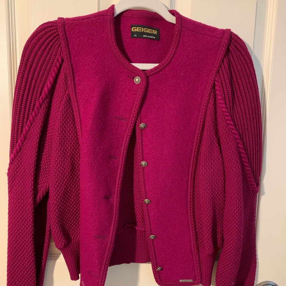 Geiger Raspberry Colored Wool Jacket..Euc!! - image 2